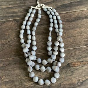Three layers blueish purple necklace